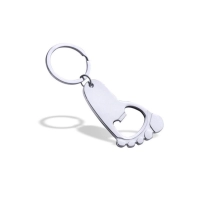 Llavero Metalico en forma de Pie con destapador de botellas, 55x40x22 mm