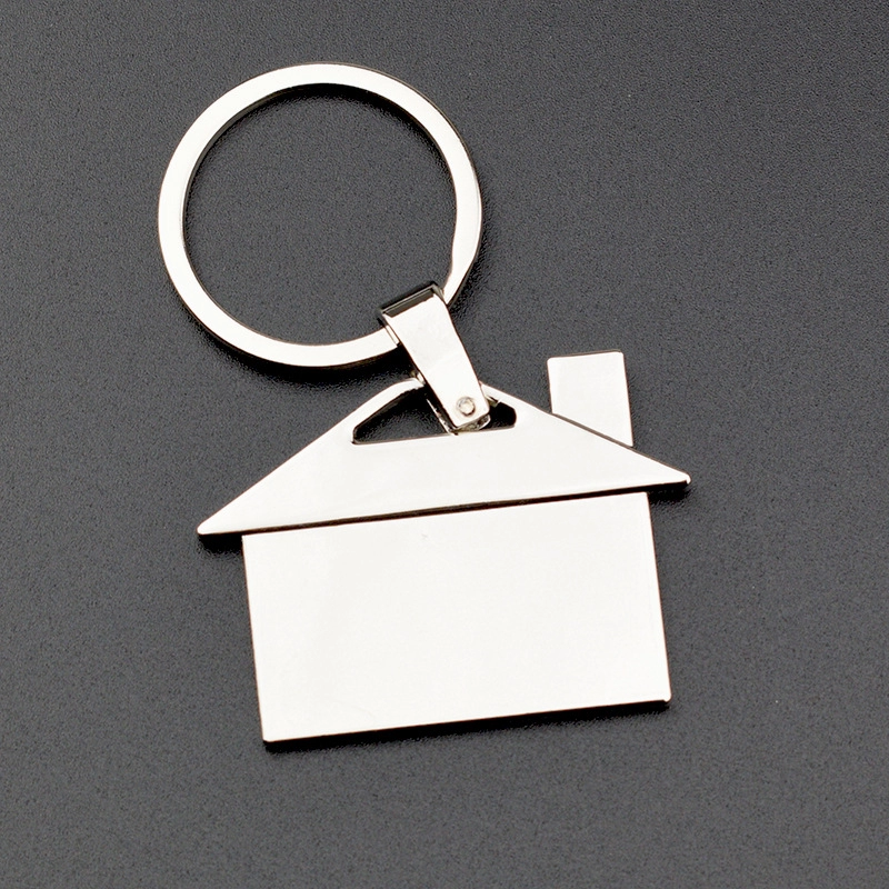 Llavero Metalico en forma de Casa, 7.1 x 4 cmts