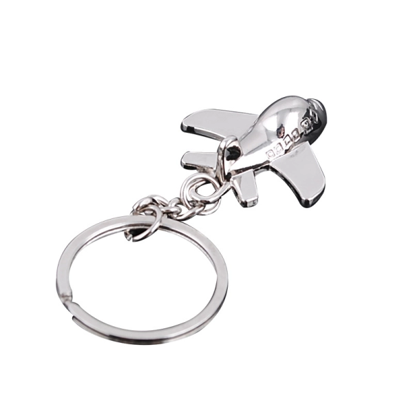 Llavero Metalico 3D en forma de Avion, de 3.7 x 3.3 cmts