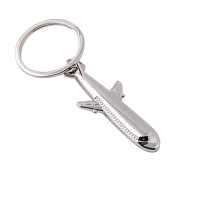 Llavero Metalico en forma de Avion, tamaño 8 x 3.3 cmts