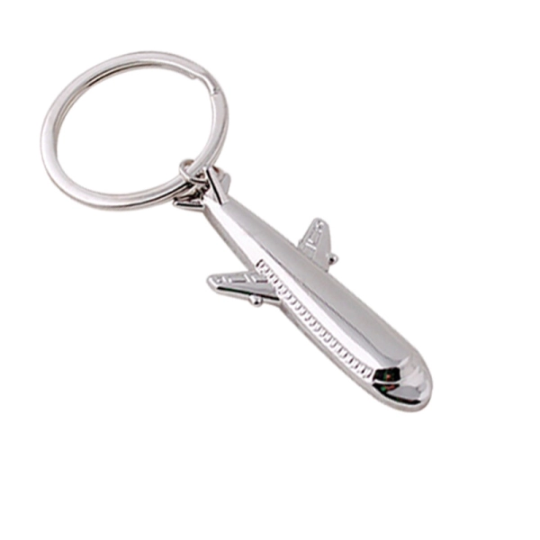 Llavero Metalico en forma de Avion, tamaño 8 x 3.3 cmts