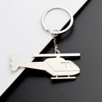Llavero Metalico en forma de Helicoptero, 6.9 x 3.4 cmts