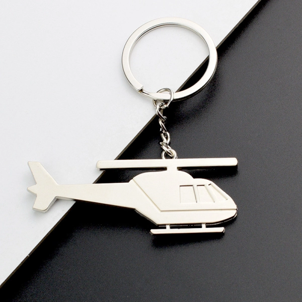 Llavero Metalico en forma de Helicoptero, 6.9 x 3.4 cmts
