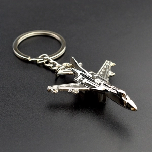 Llavero Metalico en forma de Avion, 4.4 x 5.6 cmts
