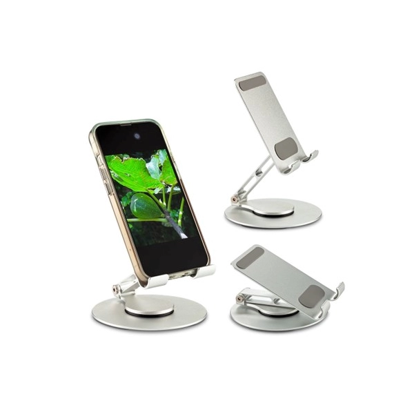 Stand metalico para Celular y Tablet, con medida 10.5 x 11.2 x 3.2 cmts