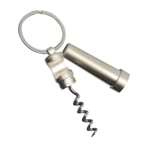 Llavero Metalico 3 en 1, Sacacorchos y Destapador de botellas, 10.5 x 3.5 cmt