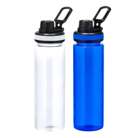 Botella plastica Hook, 650 ml, tapa rosca siliconada y manija, 22.3 x 6.5 cmts