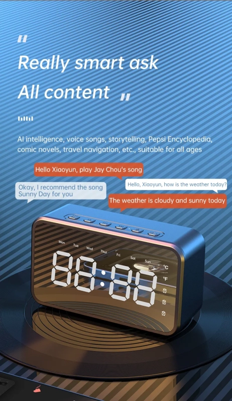 Reloj con Bluetooth Speaker, Inteligencia AI,  13 x 4.5 x 7.3 cmts, Output 5W