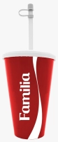 Vaso de 20 onzas, 591 ml, 14.6 alto,  9.4 cmts diametro, con tapa y pitillo