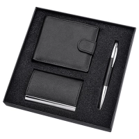 Set de Regalo en Caja con Portatarjetas, Billetera y Boligrafo