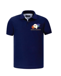 Camiseta Polo, manga corta, cuello combinado, poliester/algodon