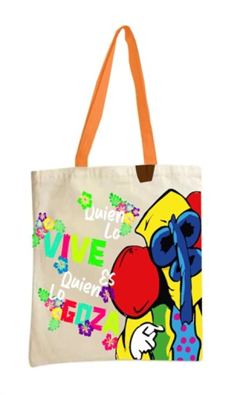 Bolso Rumbero, para Carnaval, en Kambral, 35 x 40 cmts, doble manija, sublimado