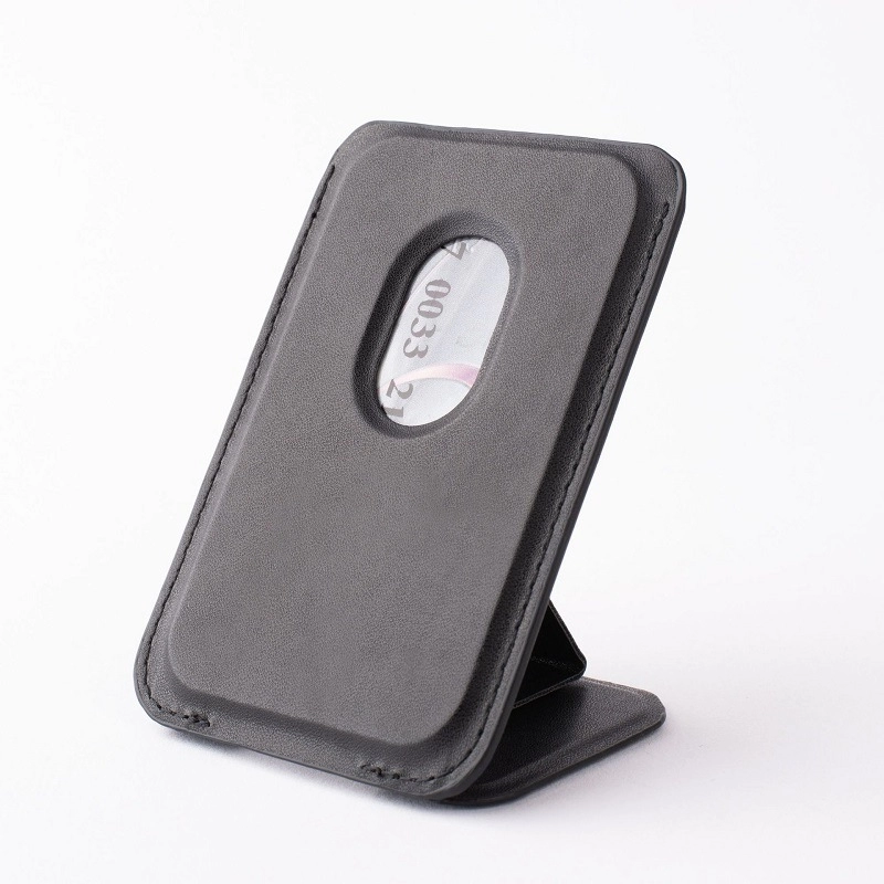 Stand Protector y Bolsillo Magsafe para Celular en PU, de 10 x 6.5 cmts