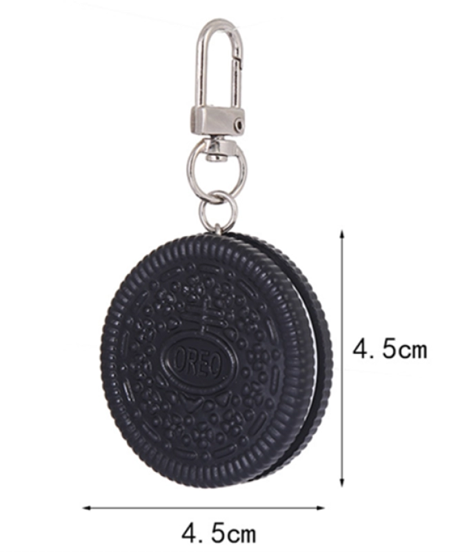 Llavero en PVC en 3D en forma de galleta Oreo, de 4.5 x 4.5 cmts
