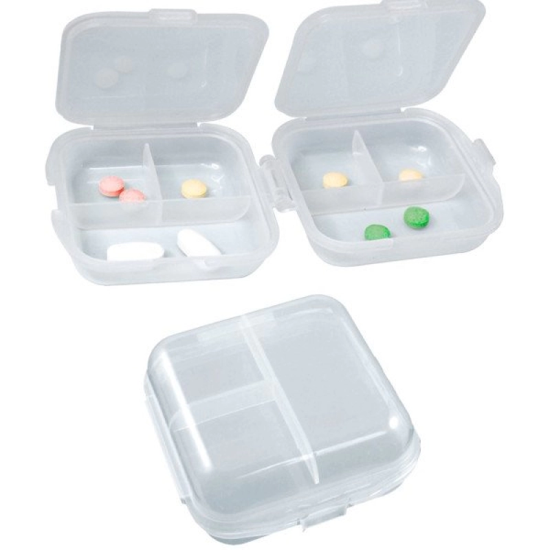 Pastillero Dual, con 6 compartimientos, 7.5 x 6.7 x 3.5 cmts