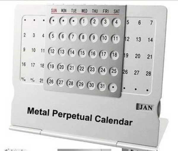 Calendario Perpetuo metalico, para escritorio