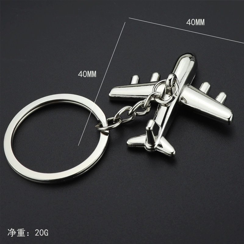Llavero Metalico en forma de Avion, tamaño 7.5 x 4 cmts