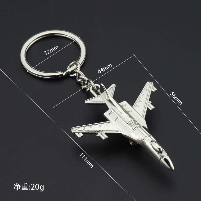 Llavero Metalico en forma de Avion, 4.4 x 5.6 cmts
