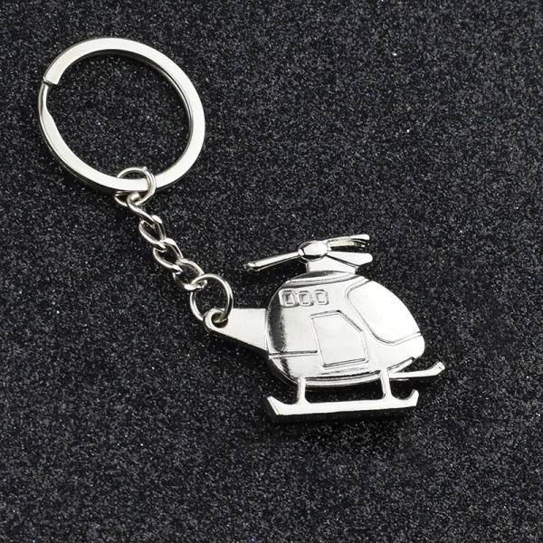 Llavero Metalico en forma de Helicoptero, 34 x 43 mm