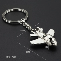 Llavero Metalico 3D en forma de Avion, de 3.7 x 3.3 cmts