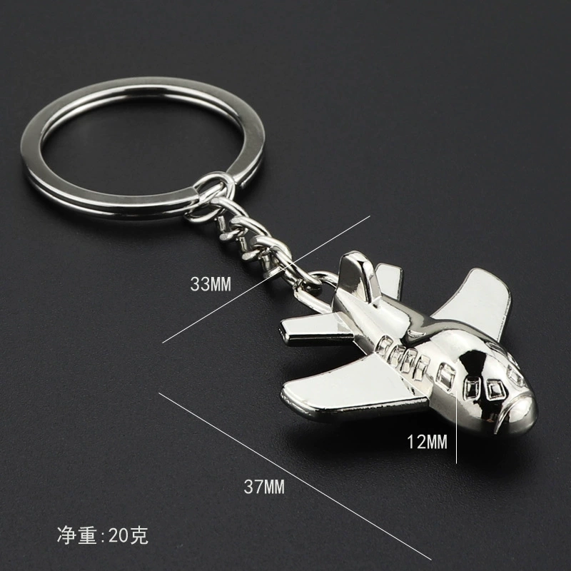 Llavero Metalico 3D en forma de Avion, de 3.7 x 3.3 cmts