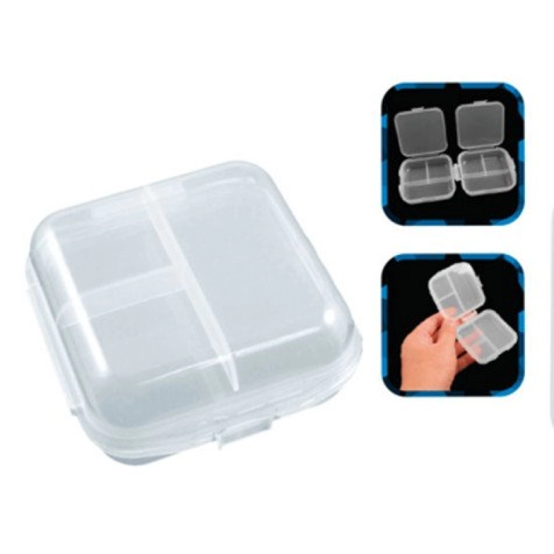 Pastillero Dual, con 6 compartimientos, 7.5 x 6.7 x 3.5 cmts