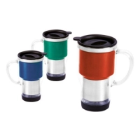 Mug Lucca, 16 oz, exterior acrilico, vaso interior en acero inoxidable, 15.8 x 8.7 cmts