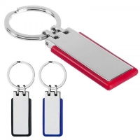 Llavero Frame, metalico, con borde siliconado, 8.7 x 2.3 x 0.5 cmts.