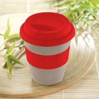 Mug Panda, en fibra de bambu, tapa en silicona, 350 ml., 11.5 x 10 cmts