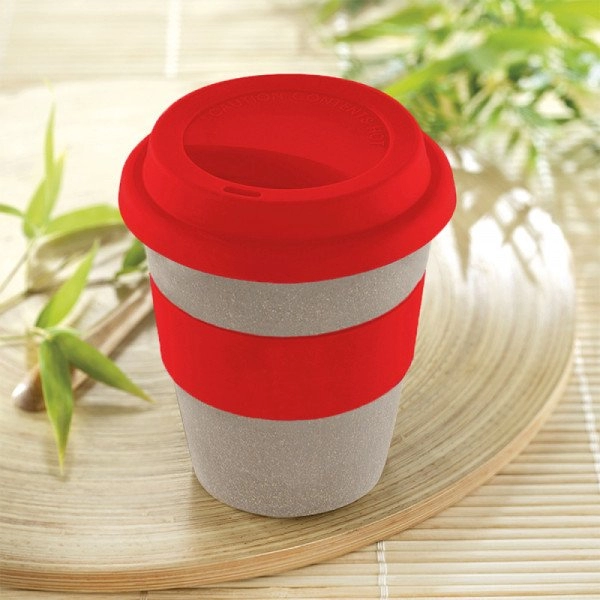 Mug Panda, en fibra de bambu, tapa en silicona, 350 ml., 11.5 x 10 cmts