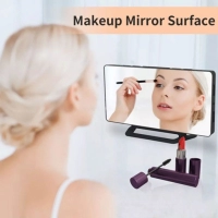 Espejo para Maquillaje con Reloj, Alarma y 2 puertos para Carga de Celular
