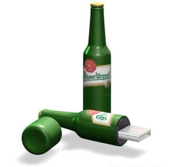 Memoria USB plastica diseño Botella de Cerveza