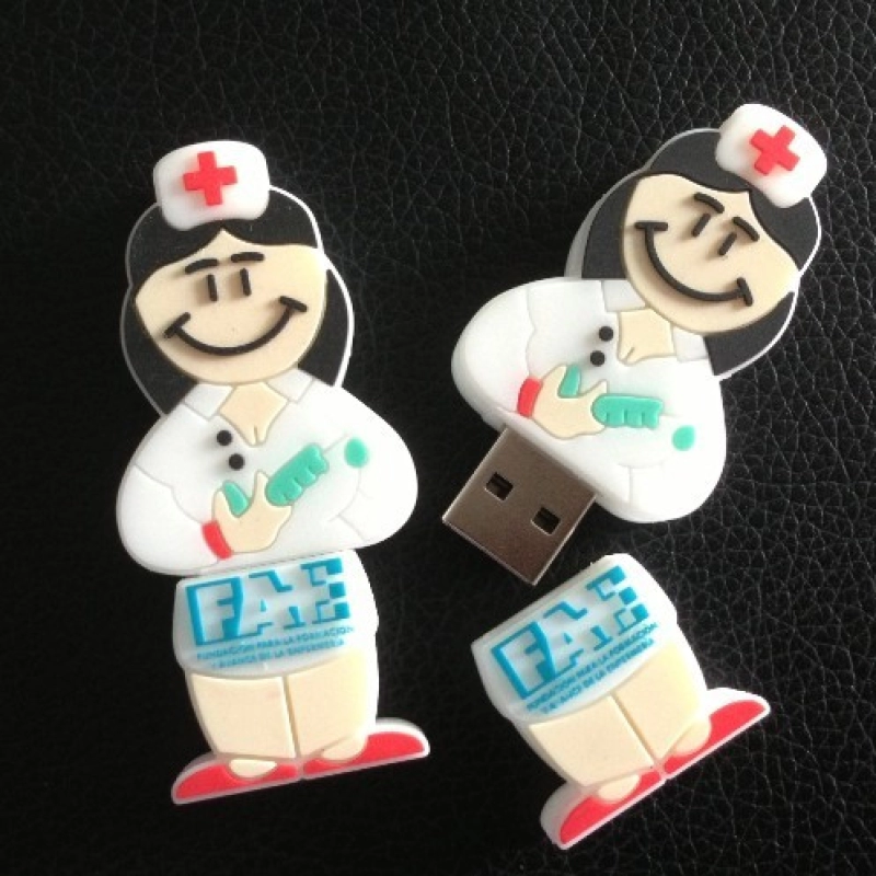 Memoria USB en PVC 2D diseño Enfermera