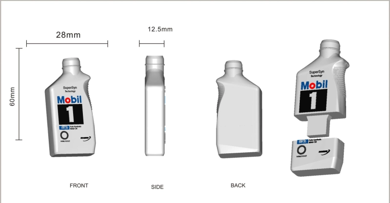 Memoria USB PVC 2D diseño Tarro de Aceite