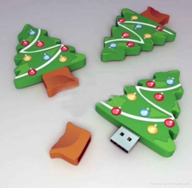 Memoria USB en PVC 2D diseño Arbolito Navideño