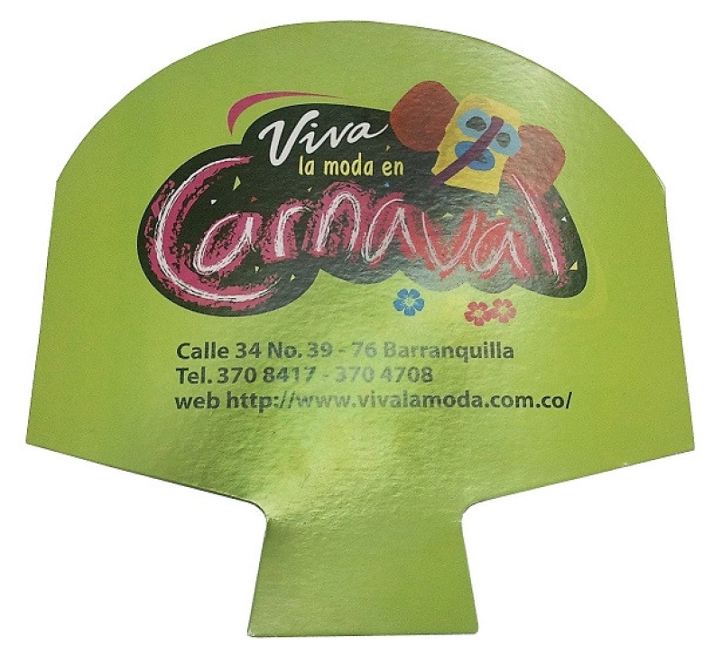 Abanico troquelado en Propalcote de 320 grs doble,  tamaño 23 x 22 cmts