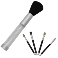 Set Make-Up, 4 brochas pequeñas y 1 grande, de 16.5 x 2.5 cmts