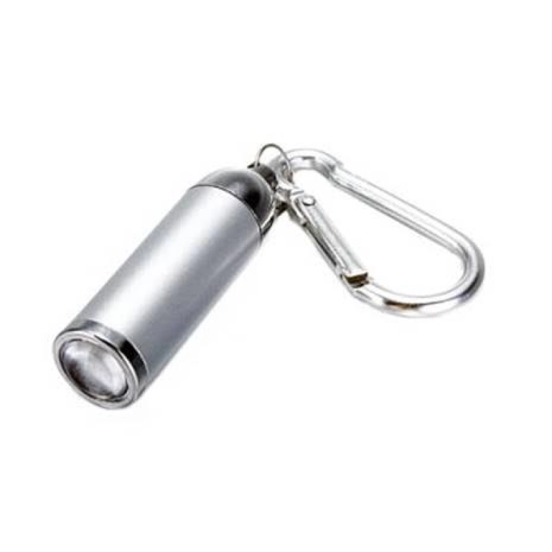Linterna Zoom, con mosquetón y luz LED, 6.5 x 1.5 cmts