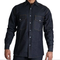 Camisa en tela de jean, manga larga