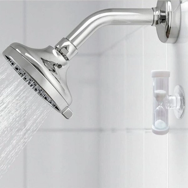 Reloj Shower plastico, de arena, de 3 minutos, con chupa para pared. 5.9 x 1.8 cmts